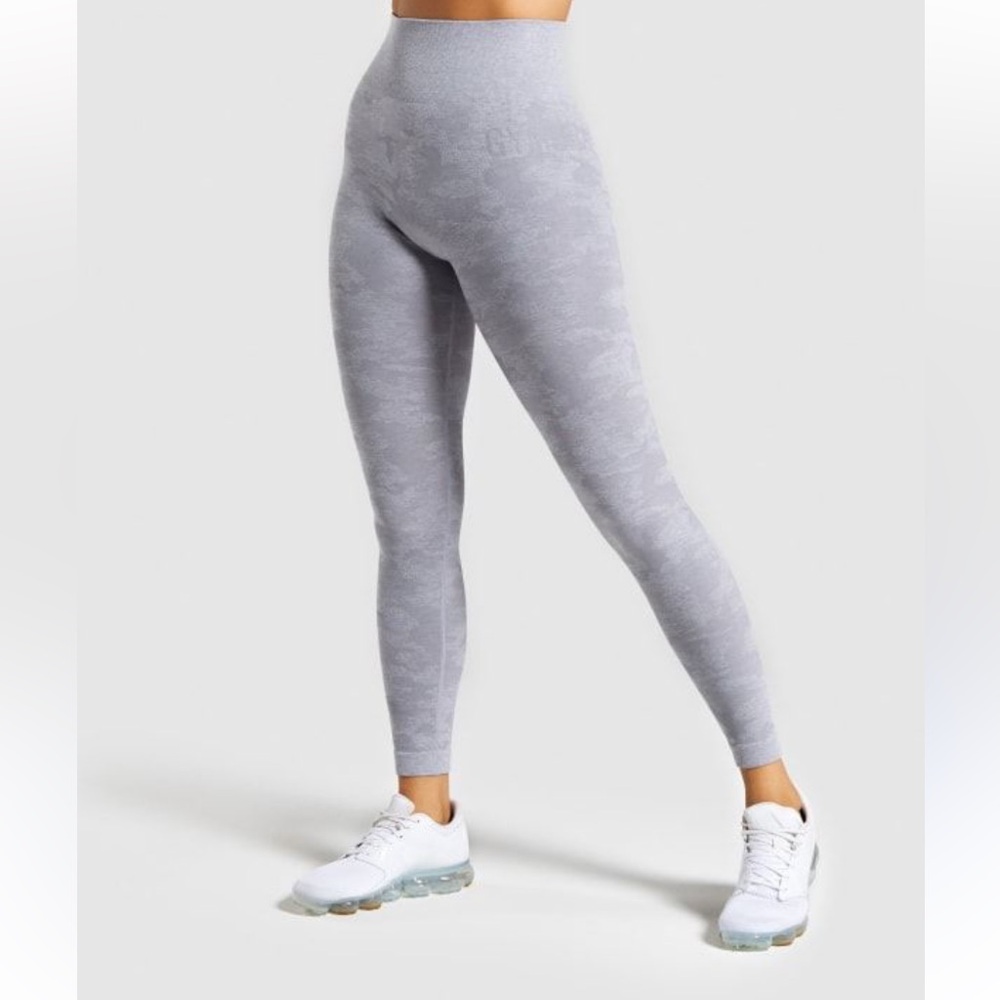 Gymshark Gray High-Rise Leggings - Adapt Seamless Camo